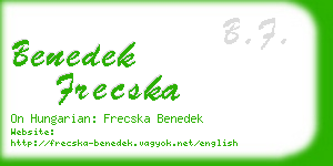 benedek frecska business card